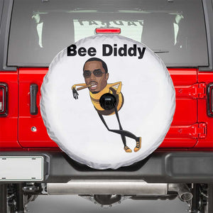 Bee Diddy Spare Tire Cover Dark Humor Internet Meme Brainrot Gen Z TS10 White Print Your Wear