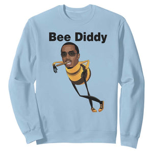Bee Diddy Sweatshirt Dark Humor Internet Meme Brainrot Gen Z TS10 Light Blue Print Your Wear