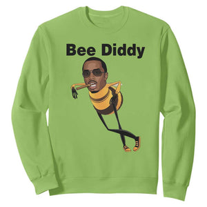 Bee Diddy Sweatshirt Dark Humor Internet Meme Brainrot Gen Z TS10 Lime Print Your Wear