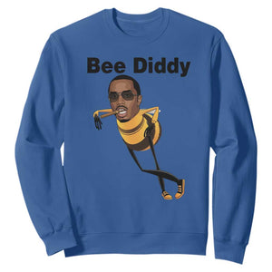 Bee Diddy Sweatshirt Dark Humor Internet Meme Brainrot Gen Z TS10 Royal Blue Print Your Wear
