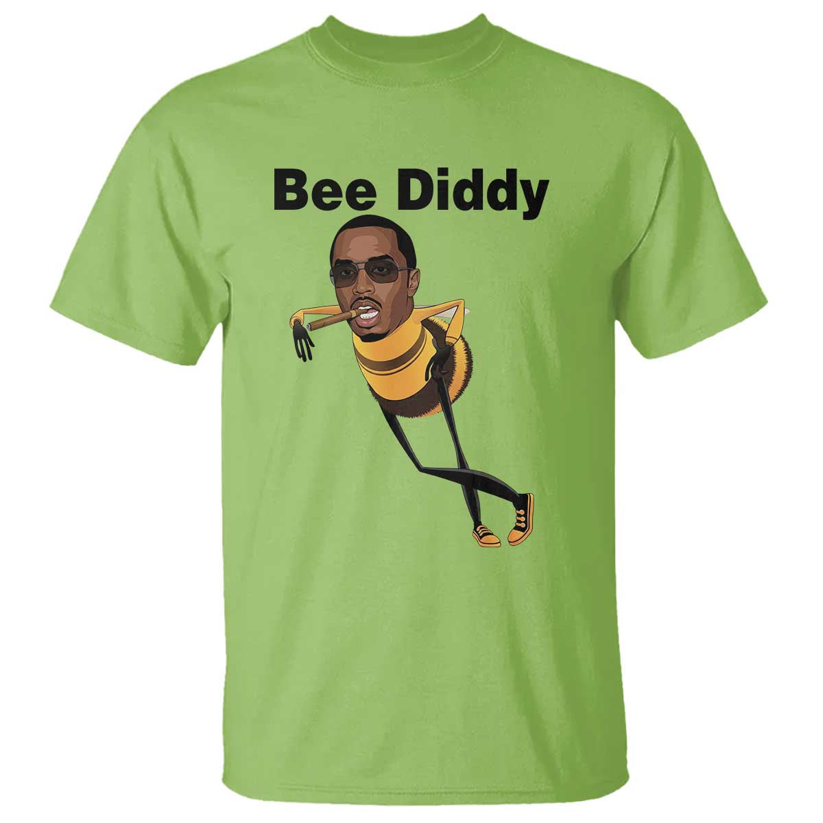 Bee Diddy T Shirt Dark Humor Internet Meme Brainrot Gen Z TS10 Lime Print Your Wear