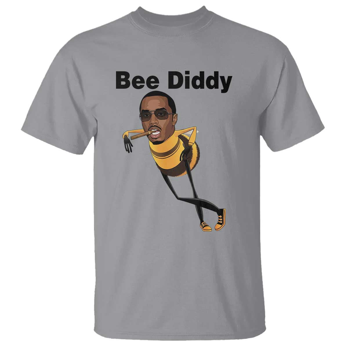 Bee Diddy T Shirt Dark Humor Internet Meme Brainrot Gen Z TS10 Sport Gray Print Your Wear