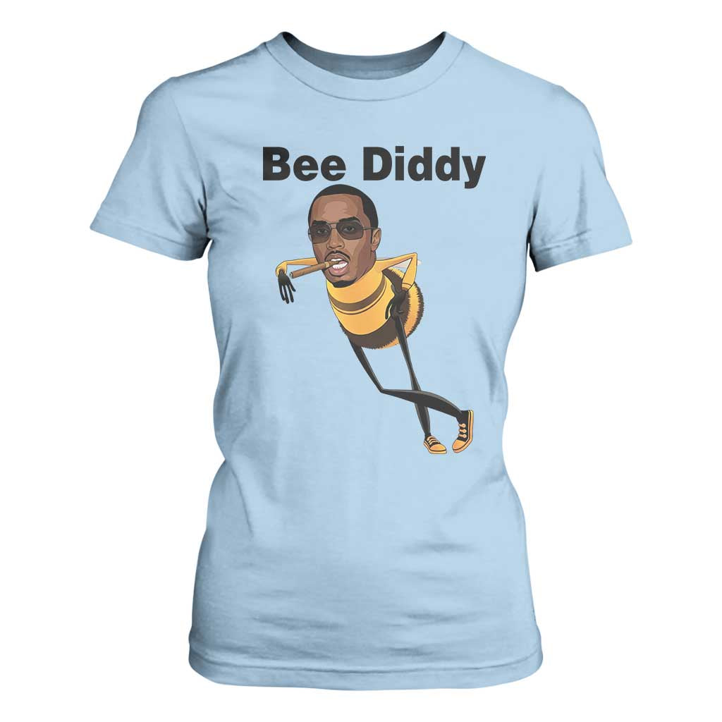 Bee Diddy T Shirt For Women Dark Humor Internet Meme Brainrot Gen Z TS10 Light Blue Print Your Wear