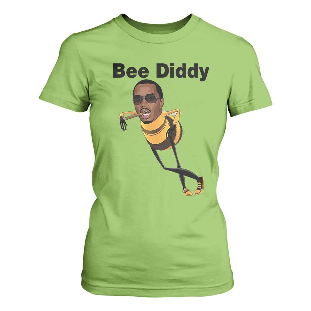 Bee Diddy T Shirt For Women Dark Humor Internet Meme Brainrot Gen Z TS10 Lime Print Your Wear