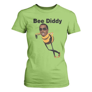 Bee Diddy T Shirt For Women Dark Humor Internet Meme Brainrot Gen Z TS10 Lime Print Your Wear