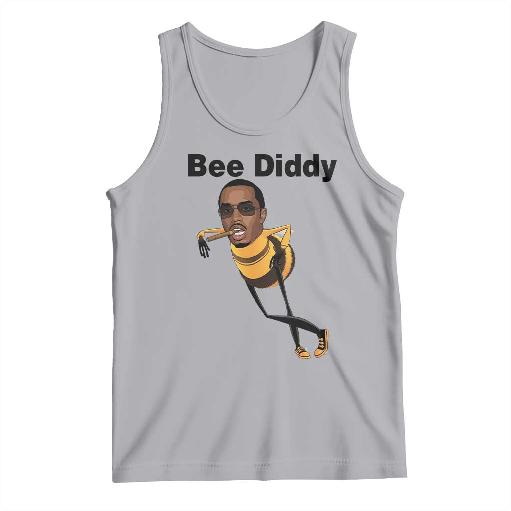 Bee Diddy Tank Top Dark Humor Internet Meme Brainrot Gen Z TS10 Athletic Heather Print Your Wear
