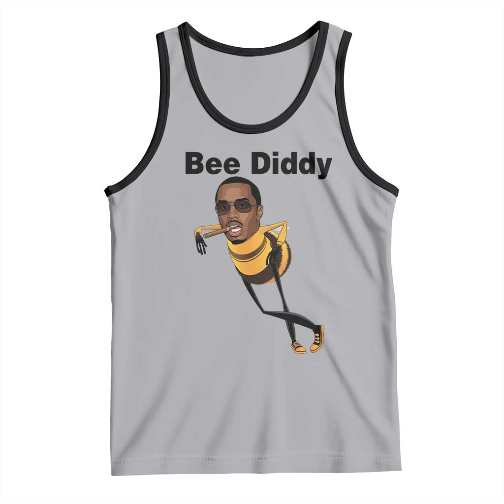 Bee Diddy Tank Top Dark Humor Internet Meme Brainrot Gen Z TS10 Athletic Heather Black Print Your Wear