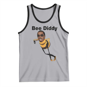 Bee Diddy Tank Top Dark Humor Internet Meme Brainrot Gen Z TS10 Athletic Heather Black Print Your Wear