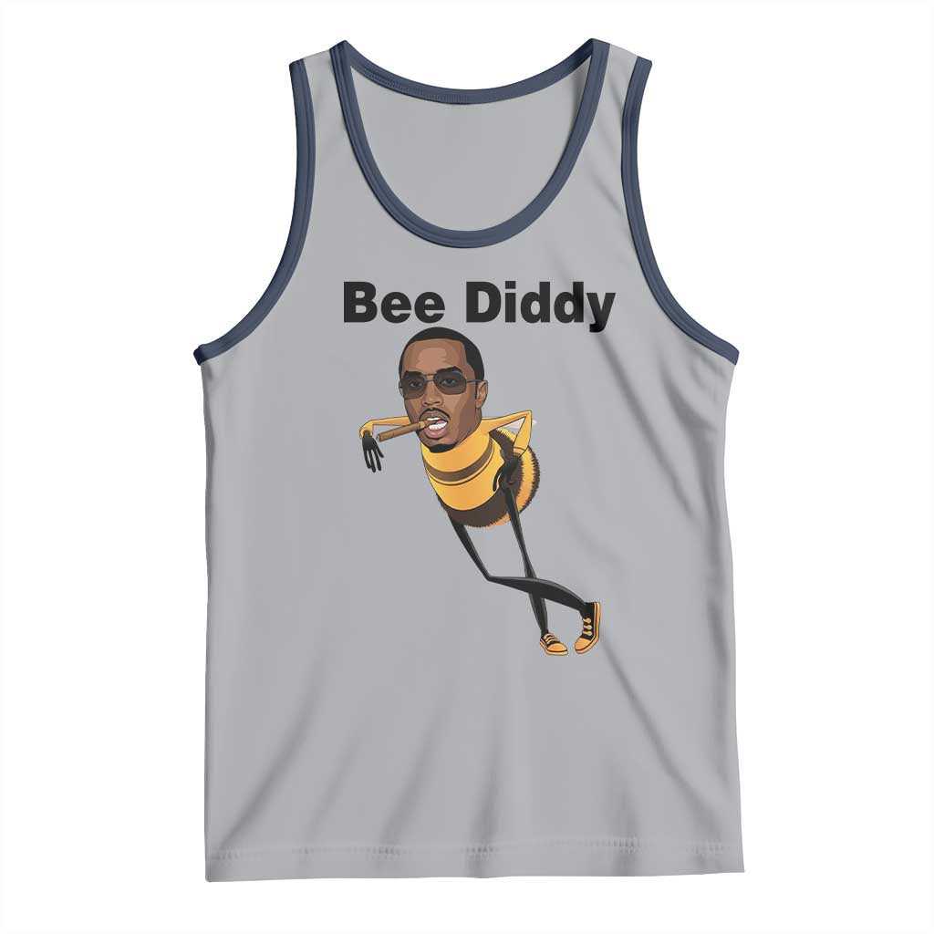 Bee Diddy Tank Top Dark Humor Internet Meme Brainrot Gen Z TS10 Athletic Heather Navy Print Your Wear