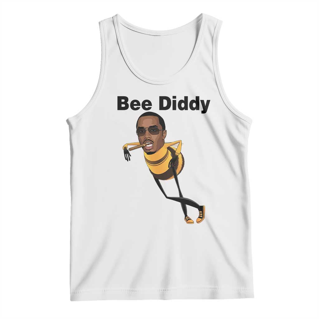 Bee Diddy Tank Top Dark Humor Internet Meme Brainrot Gen Z TS10 White Print Your Wear