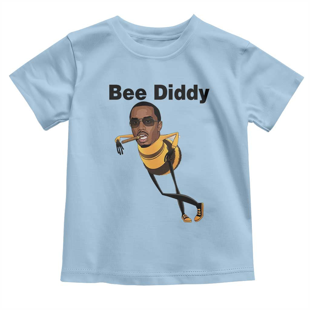 Bee Diddy Toddler T Shirt Dark Humor Internet Meme Brainrot Gen Z TS10 Light Blue Print Your Wear