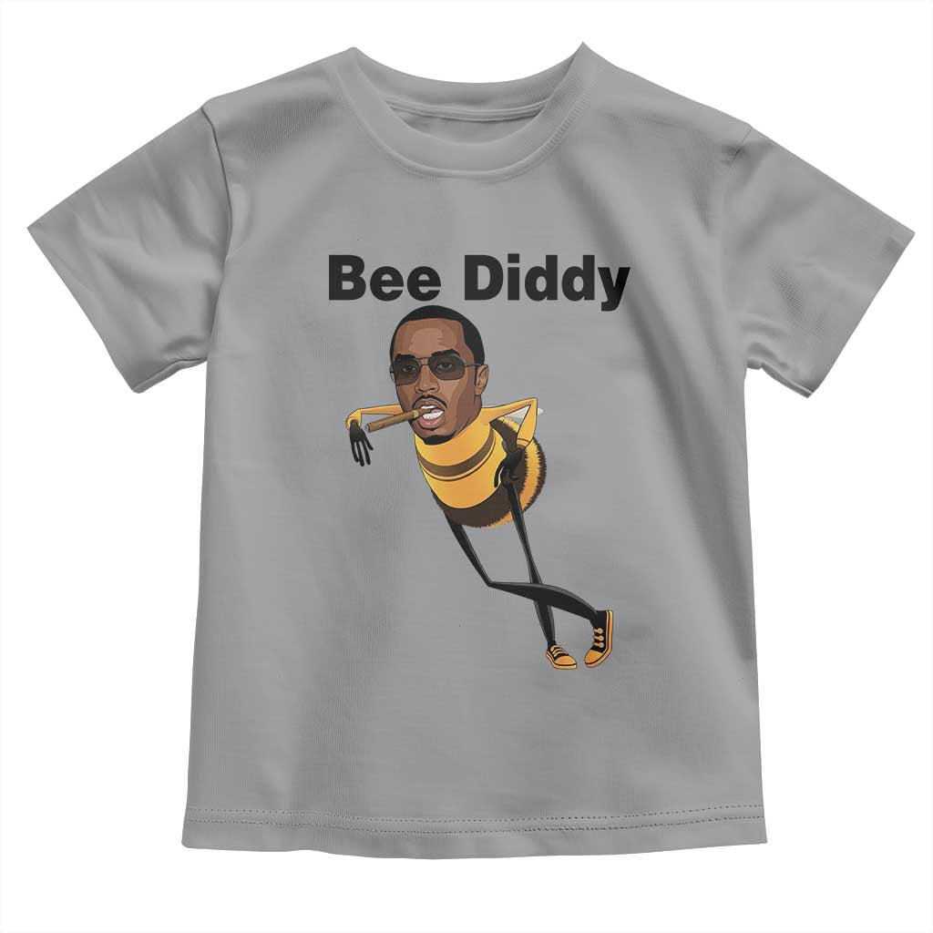 Bee Diddy Toddler T Shirt Dark Humor Internet Meme Brainrot Gen Z TS10 Sport Gray Print Your Wear