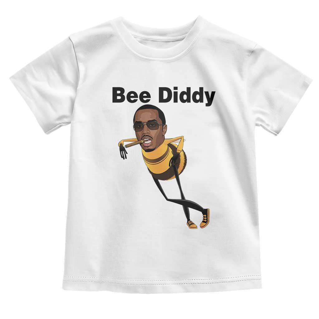 Bee Diddy Toddler T Shirt Dark Humor Internet Meme Brainrot Gen Z TS10 White Print Your Wear