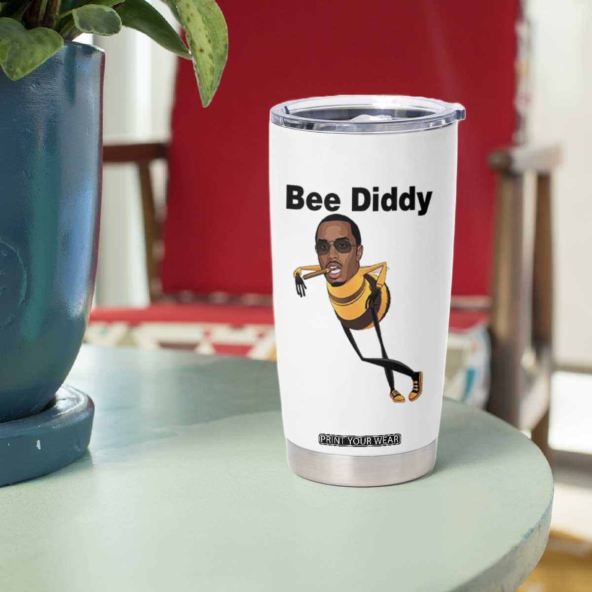 Bee Diddy Tumbler Cup Dark Humor Internet Meme Brainrot Gen Z TS10 Print Your Wear