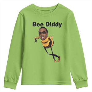 Bee Diddy Youth Sweatshirt Dark Humor Internet Meme Brainrot Gen Z TS10 Lime Print Your Wear