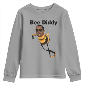 Bee Diddy Youth Sweatshirt Dark Humor Internet Meme Brainrot Gen Z TS10 Sport Gray Print Your Wear
