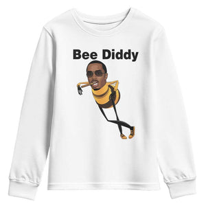 Bee Diddy Youth Sweatshirt Dark Humor Internet Meme Brainrot Gen Z TS10 White Print Your Wear