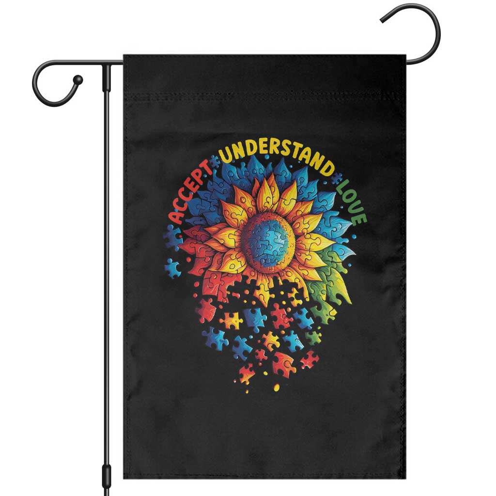 Autism Acceptance Sunflower Puzzle Garden Flag Accept Understand Love ASD TS10 Black Print Your Wear