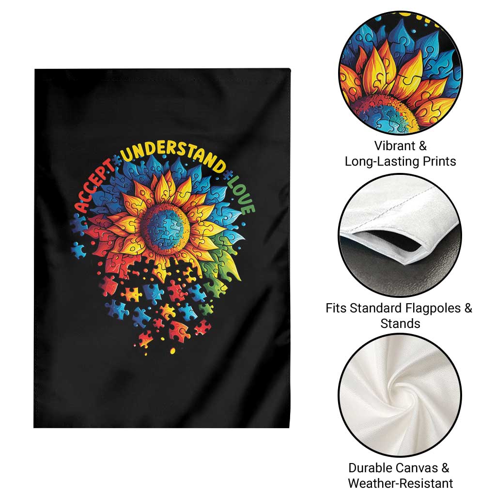 Autism Acceptance Sunflower Puzzle Garden Flag Accept Understand Love ASD TS10 Print Your Wear