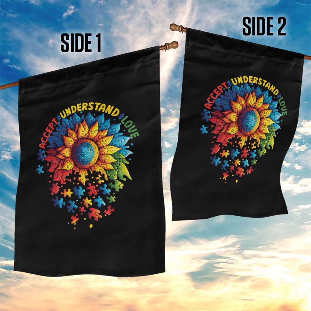 Autism Acceptance Sunflower Puzzle Garden Flag Accept Understand Love ASD TS10 Print Your Wear