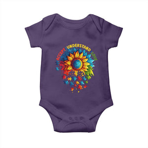 Autism Acceptance Sunflower Puzzle Baby Onesie Accept Understand Love ASD TS10 Purple Print Your Wear