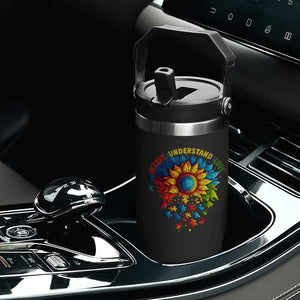 Autism Acceptance Sunflower Puzzle Flip Straw Tumbler Accept Understand Love ASD TS10 Print Your Wear