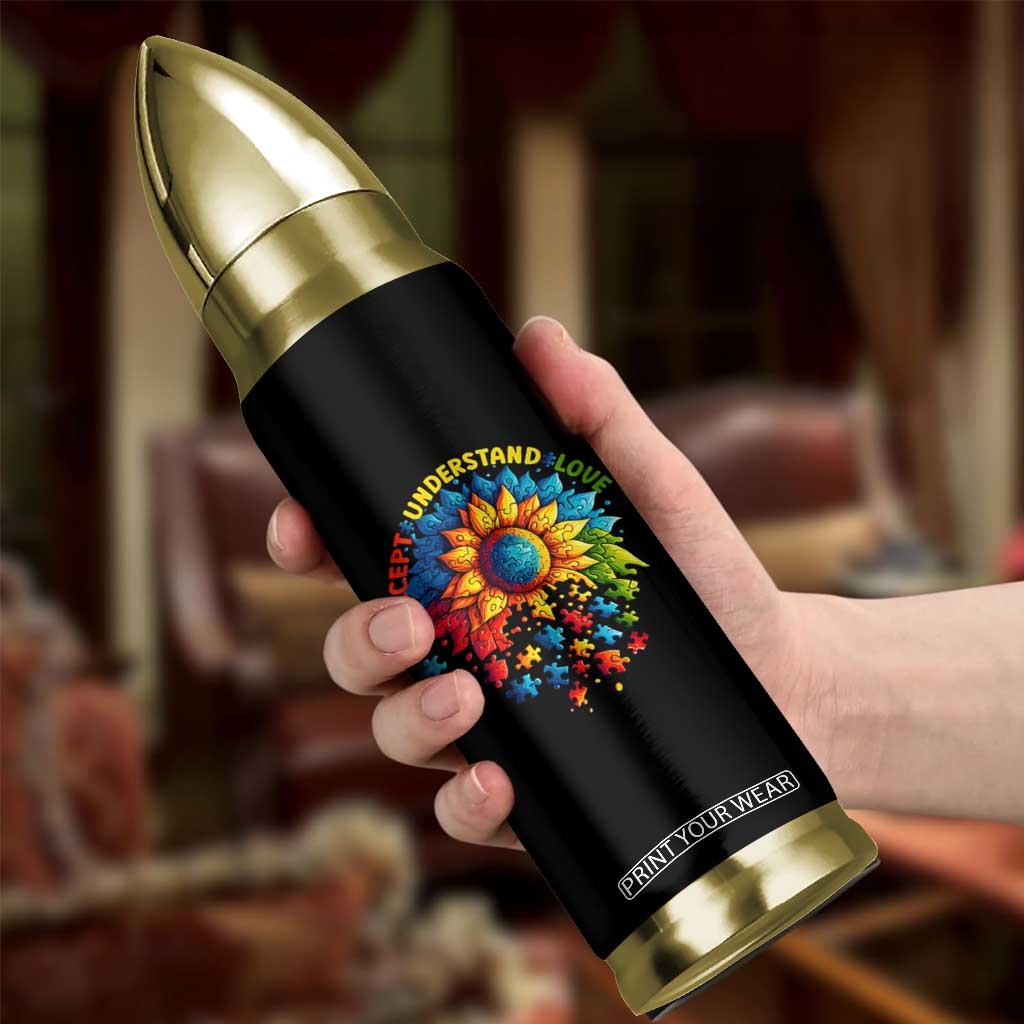 Autism Acceptance Sunflower Puzzle Bullet Tumbler Accept Understand Love ASD TS10 Print Your Wear
