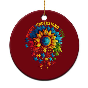 Autism Acceptance Sunflower Puzzle Ceramic Ornament Accept Understand Love ASD TS10 1pc Red Print Your Wear