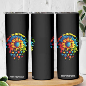 Autism Acceptance Sunflower Puzzle Skinny Tumbler Accept Understand Love ASD TS10 Print Your Wear