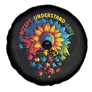 Autism Acceptance Sunflower Puzzle Spare Tire Cover Accept Understand Love ASD TS10 Print Your Wear