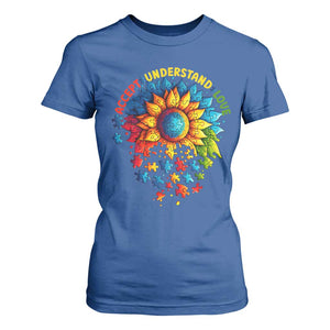 Autism Acceptance Sunflower Puzzle T Shirt For Women Accept Understand Love ASD TS10 Royal Blue Print Your Wear