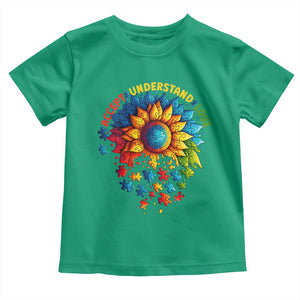 Autism Acceptance Sunflower Puzzle Toddler T Shirt Accept Understand Love ASD TS10 Irish Green Print Your Wear
