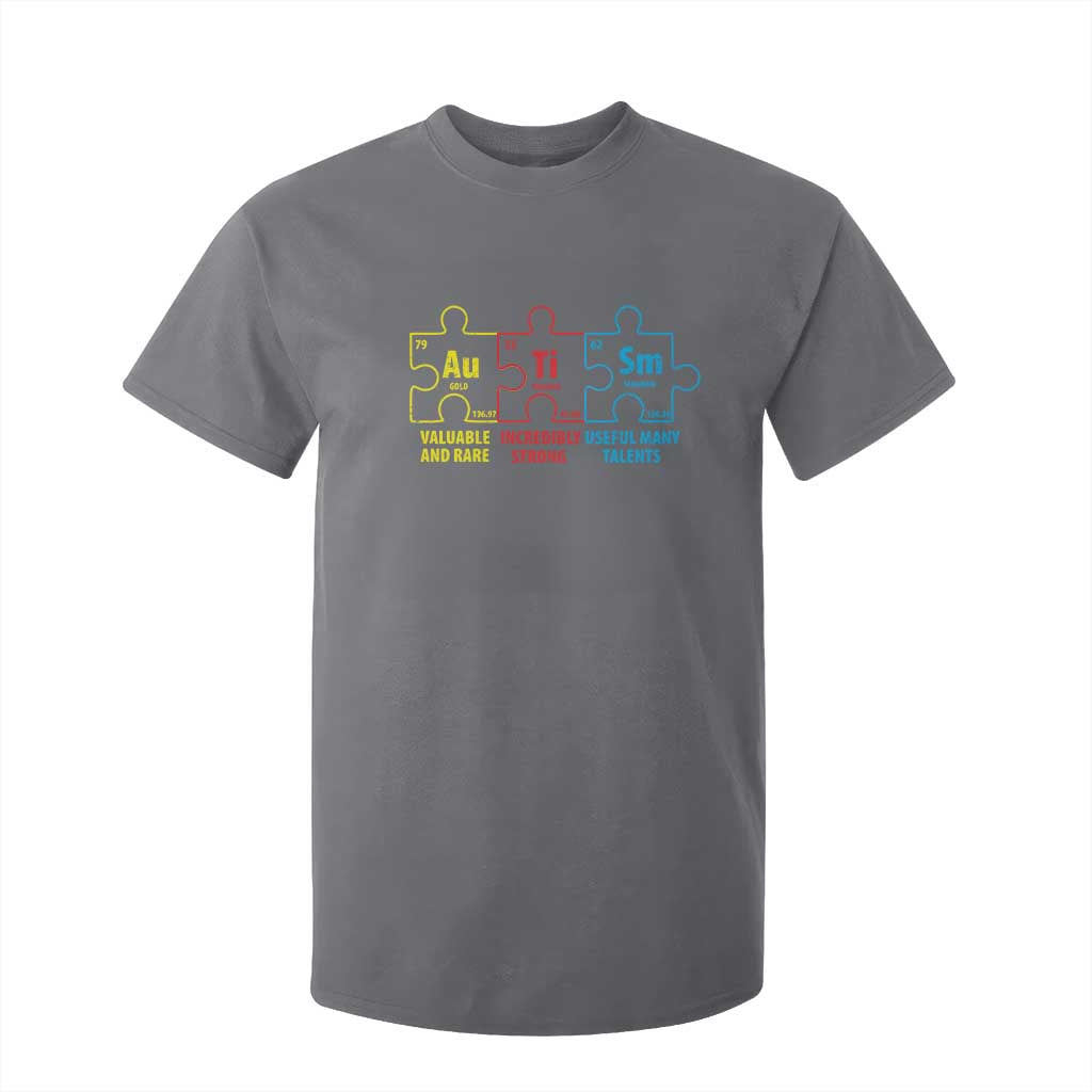 Autism Awareness T Shirt For Kid Elements Periodic Table ASD TS10 Charcoal Print Your Wear