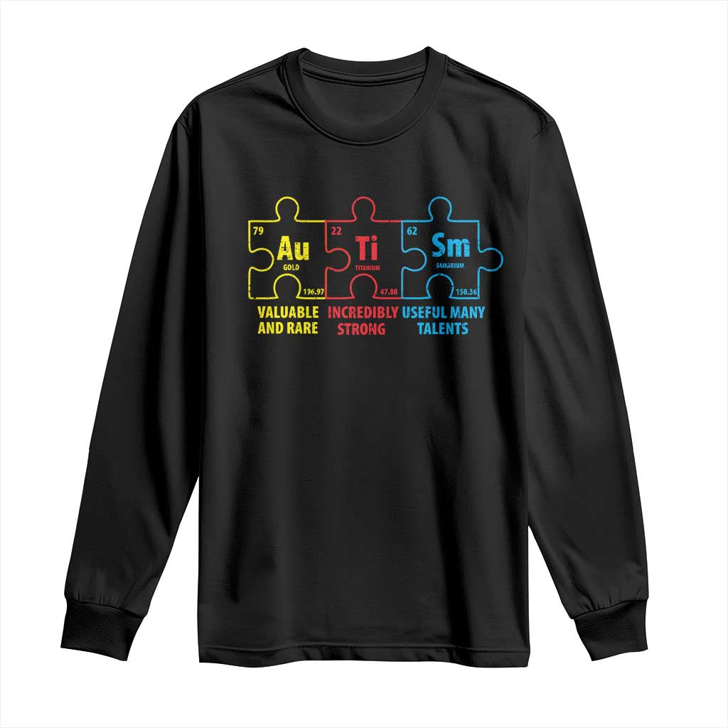 Autism Awareness Long Sleeve Shirt Elements Periodic Table ASD TS10 Black Print Your Wear