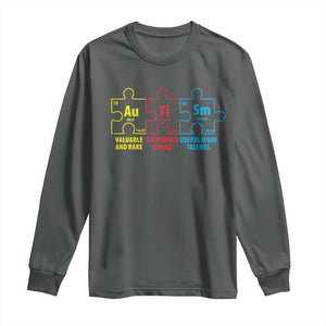 Autism Awareness Long Sleeve Shirt Elements Periodic Table ASD TS10 Dark Heather Print Your Wear