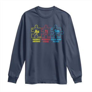 Autism Awareness Long Sleeve Shirt Elements Periodic Table ASD TS10 Navy Print Your Wear