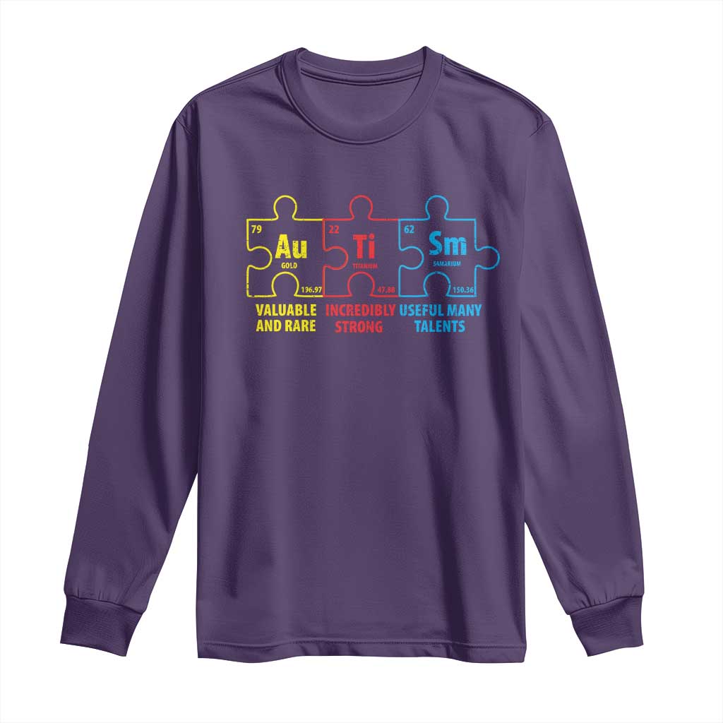 Autism Awareness Long Sleeve Shirt Elements Periodic Table ASD TS10 Purple Print Your Wear