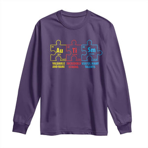 Autism Awareness Long Sleeve Shirt Elements Periodic Table ASD TS10 Purple Print Your Wear