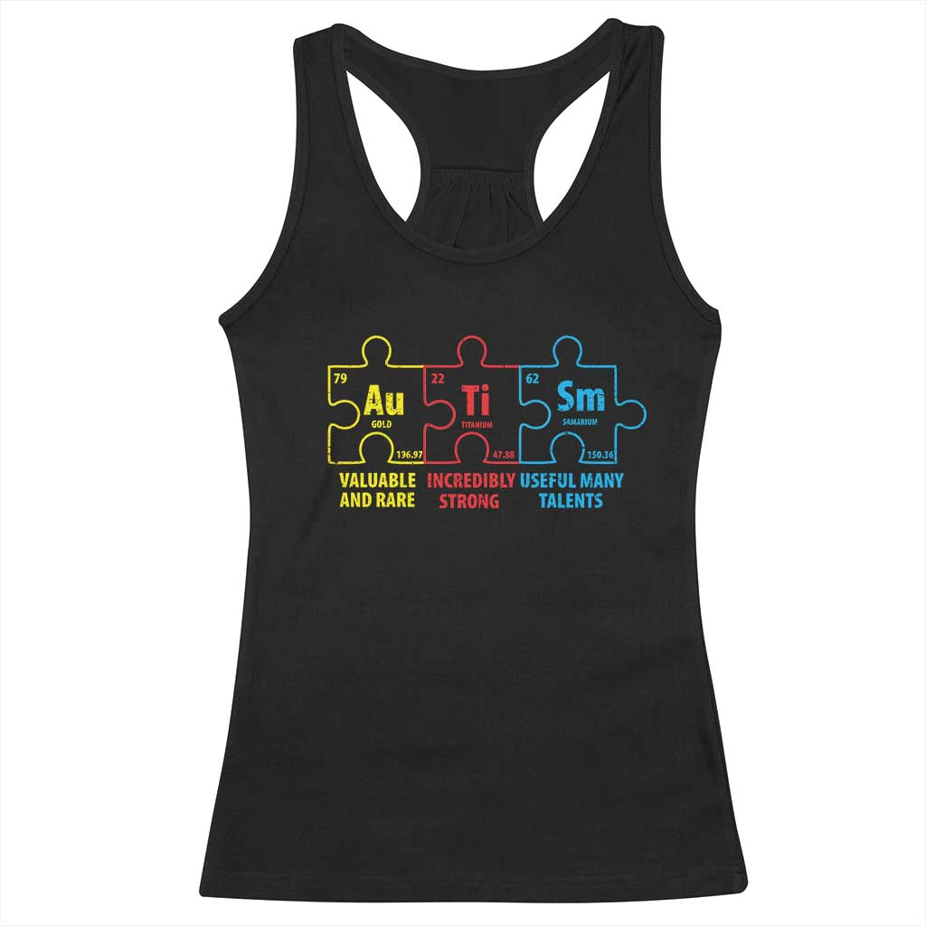 Autism Awareness Racerback Tank Top Elements Periodic Table ASD TS10 Black Print Your Wear