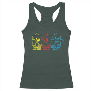 Autism Awareness Racerback Tank Top Elements Periodic Table ASD TS10 Dark Forest Green Print Your Wear