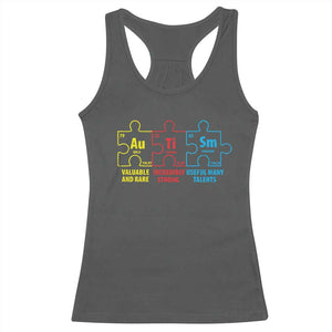Autism Awareness Racerback Tank Top Elements Periodic Table ASD TS10 Dark Heather Print Your Wear