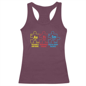 Autism Awareness Racerback Tank Top Elements Periodic Table ASD TS10 Maroon Print Your Wear