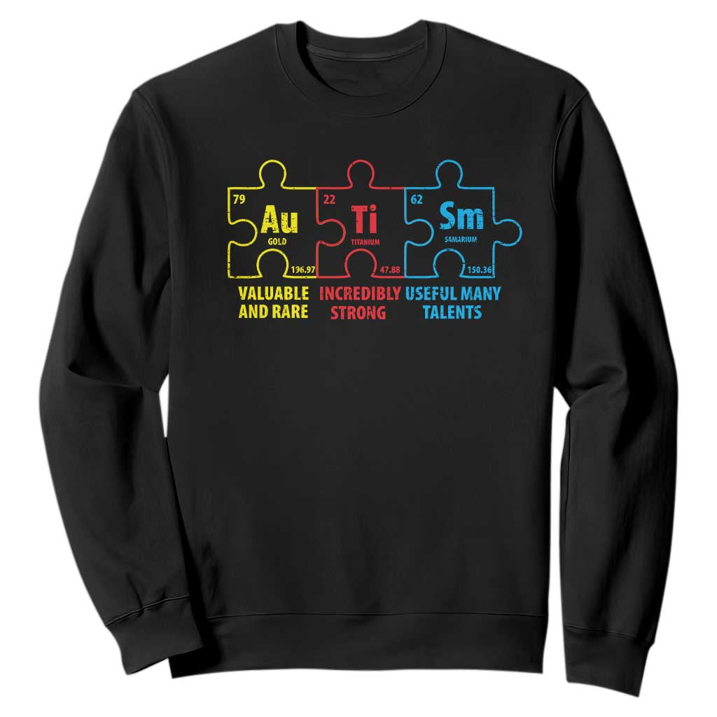 Autism Awareness Sweatshirt Elements Periodic Table ASD TS10 Black Print Your Wear