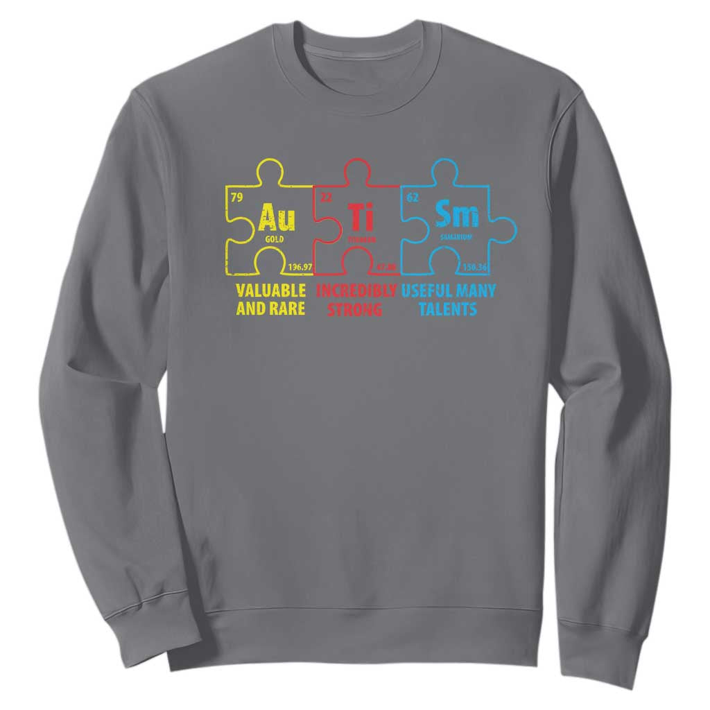 Autism Awareness Sweatshirt Elements Periodic Table ASD TS10 Charcoal Print Your Wear
