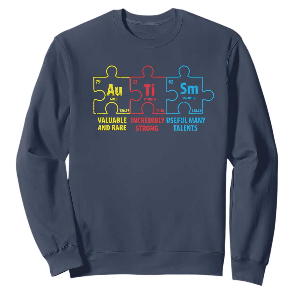 Autism Awareness Sweatshirt Elements Periodic Table ASD TS10 Navy Print Your Wear