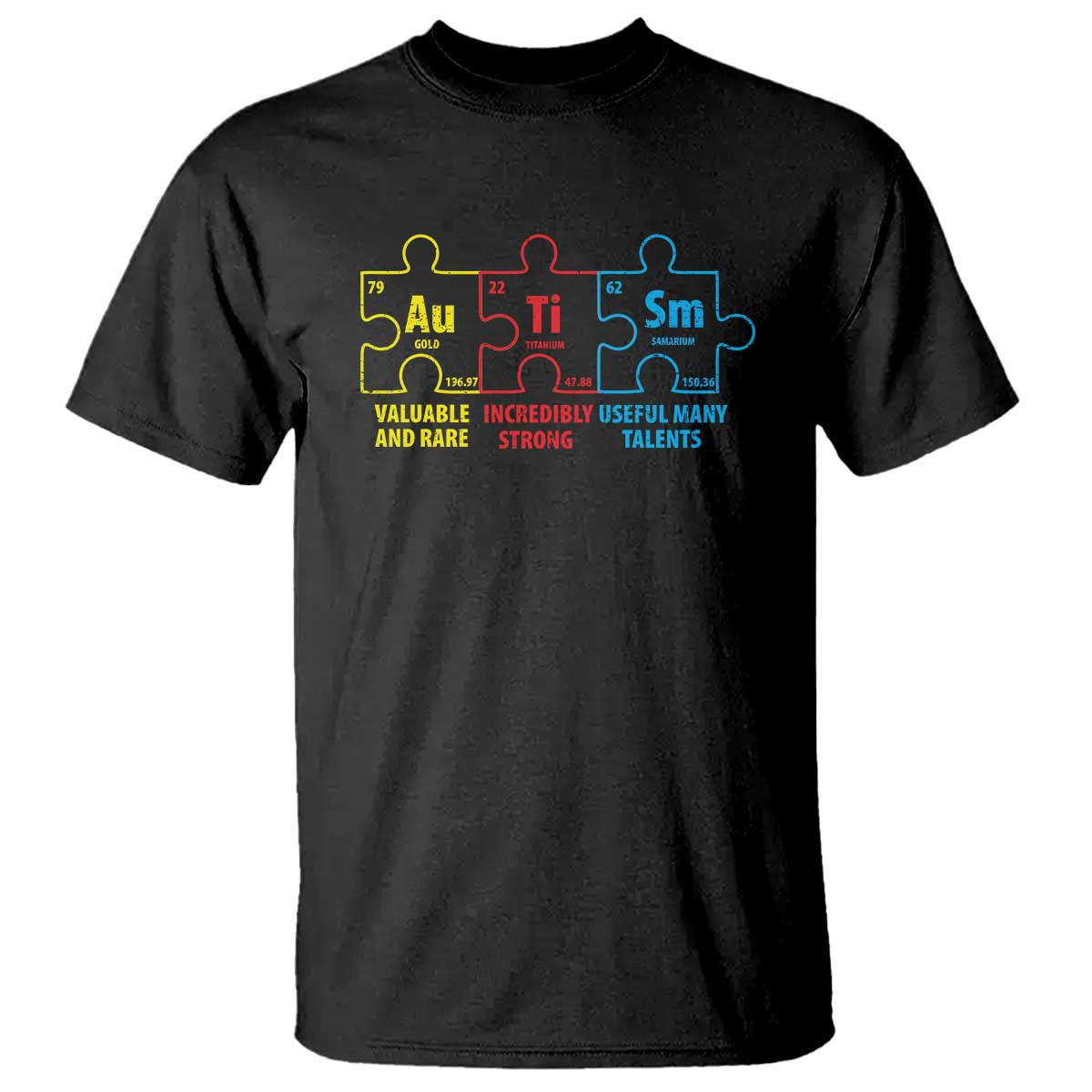 Autism Awareness T Shirt Elements Periodic Table ASD TS10 Black Print Your Wear