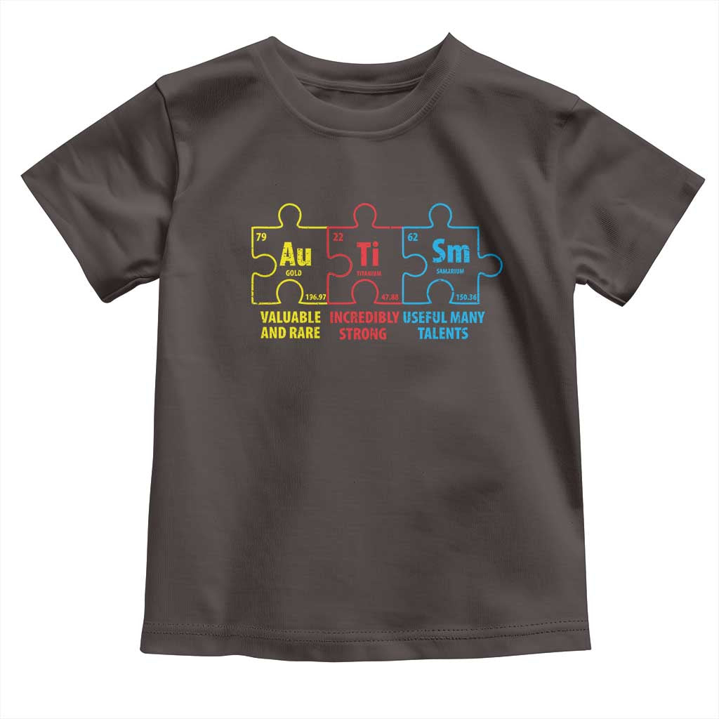Autism Awareness Toddler T Shirt Elements Periodic Table ASD TS10 Dark Chocolate Print Your Wear