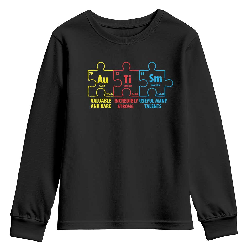 Autism Awareness Youth Sweatshirt Elements Periodic Table ASD TS10 Black Print Your Wear