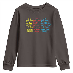 Autism Awareness Youth Sweatshirt Elements Periodic Table ASD TS10 Dark Chocolate Print Your Wear