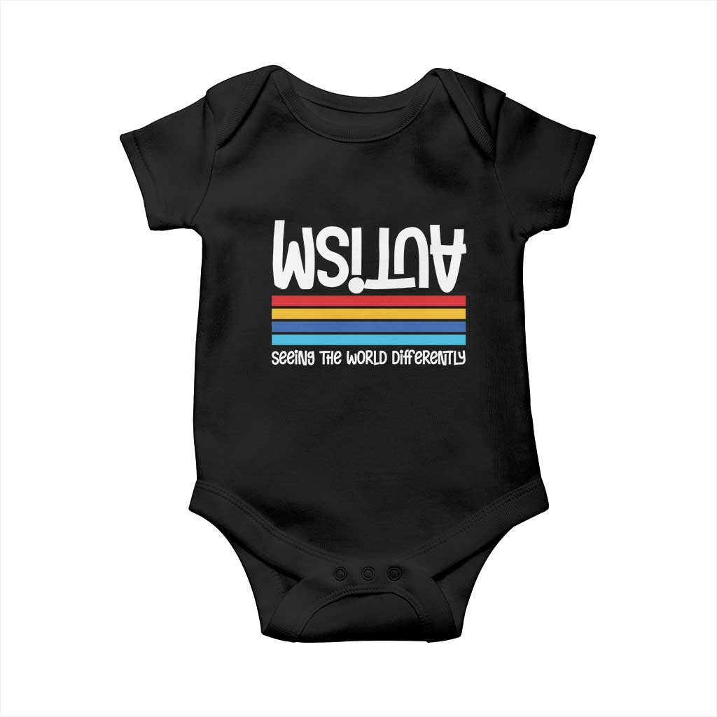Autism Awareness Baby Onesie Seeing the World Differently ASD Month Support TS10 Black Print Your Wear